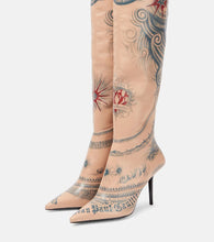 Jimmy Choo x Jean Paul Gaultier Tattoo leather over-the-knee boots