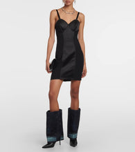 Jimmy Choo x Jean Paul Gaultier leather and denim boots