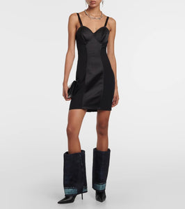 Jimmy Choo x Jean Paul Gaultier leather and denim boots