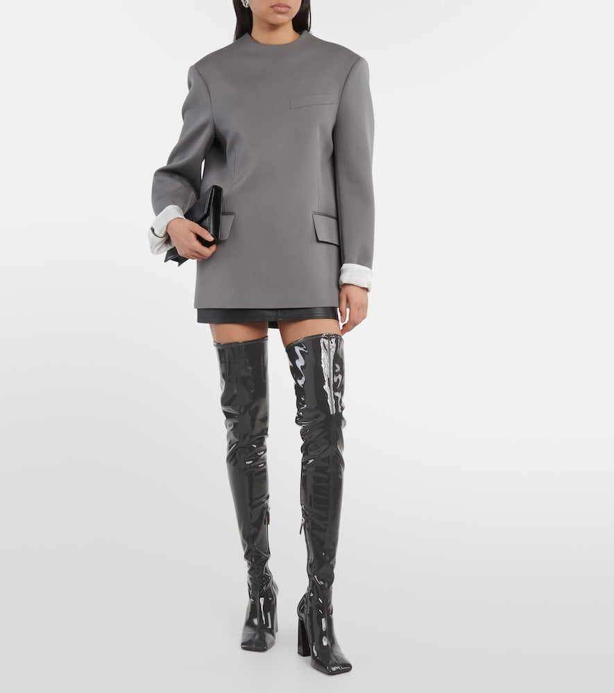 Amina Muaddi Marine Stretch 95 latex over-the-knee boots