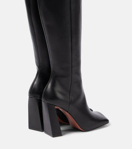 Amina Muaddi Marine 95 nappa leather knee-high boots
