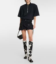Amina Muaddi Marine calf hair knee-high boots