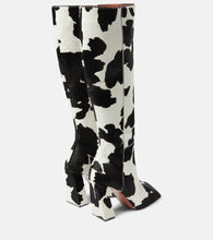 Amina Muaddi Marine calf hair knee-high boots