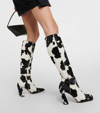 Amina Muaddi Marine calf hair knee-high boots