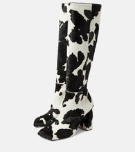 Amina Muaddi Marine calf hair knee-high boots