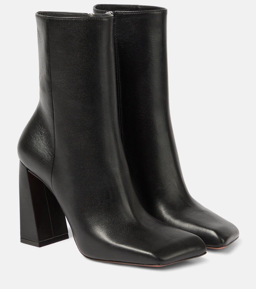 Amina Muaddi Marine 95 leather ankle boots - Amina Muaddi Marine 95 皮革踝靴