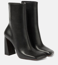 Amina Muaddi Marine 95 leather ankle boots - Amina Muaddi Marine 95 皮革踝靴