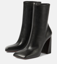 Amina Muaddi Marine 95 leather ankle boots