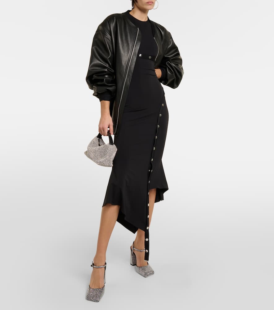 Amina Muaddi Charlotte 95 embellished satin pumps