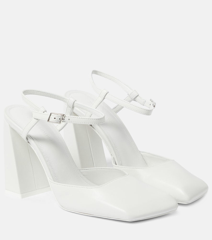 Amina Muaddi Charlotte 95 leather pumps - Amina Muaddi Charlotte 95 皮革高跟鞋