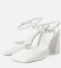 Amina Muaddi Charlotte 95 leather pumps