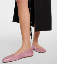 Amina Muaddi Ane embellished satin ballet flats