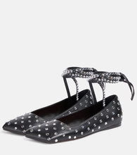 Amina Muaddi Ane embellished leather ballet flats