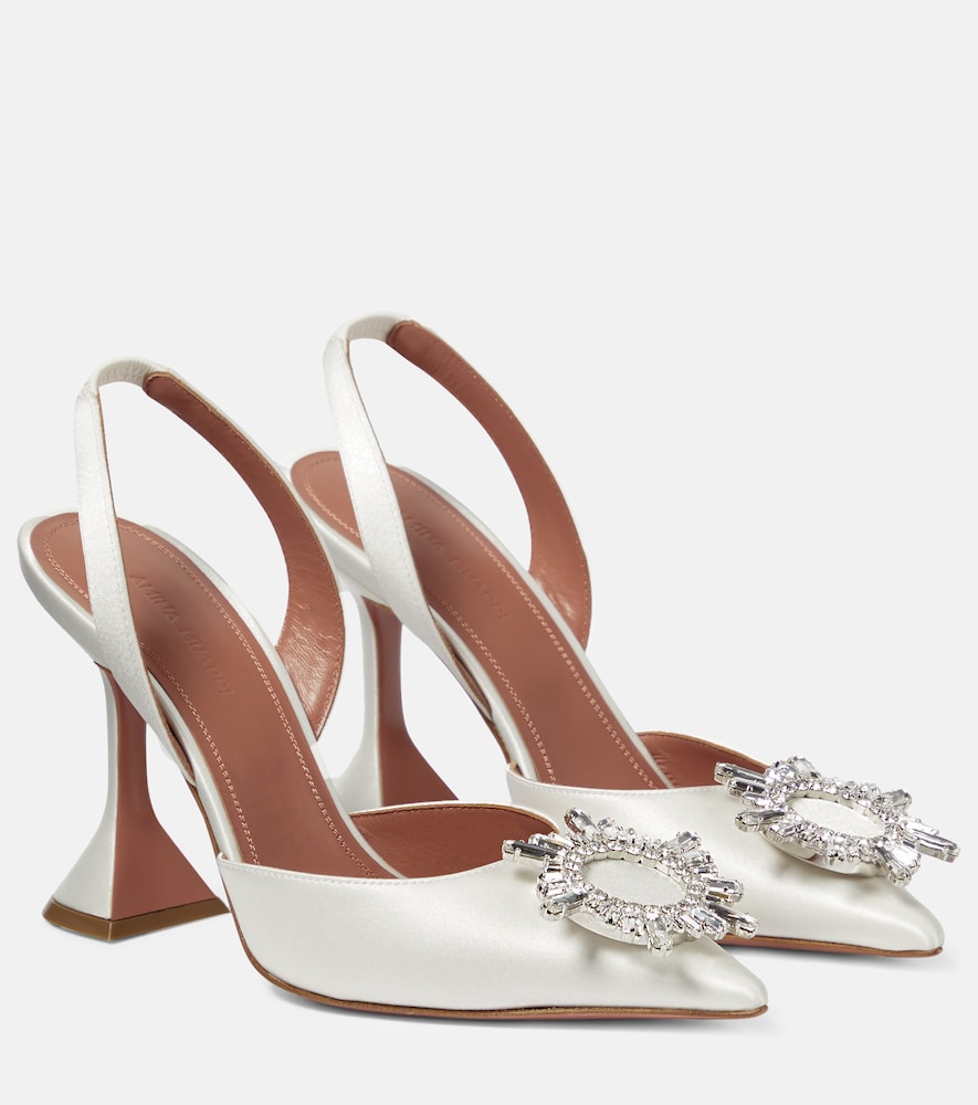 Amina Muaddi Begum satin slingback pumps - Amina Muaddi Begum 缎面露跟高跟鞋