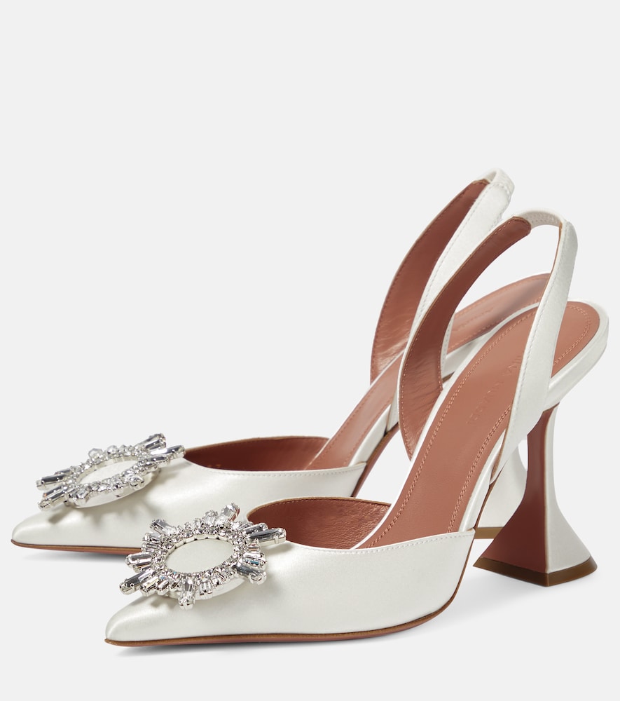 Amina Muaddi Begum satin slingback pumps