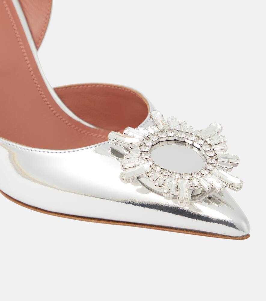 Amina Muaddi Begum mirrored leather slingback pumps