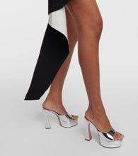Amina Muaddi Dalida mirrored leather platform mules