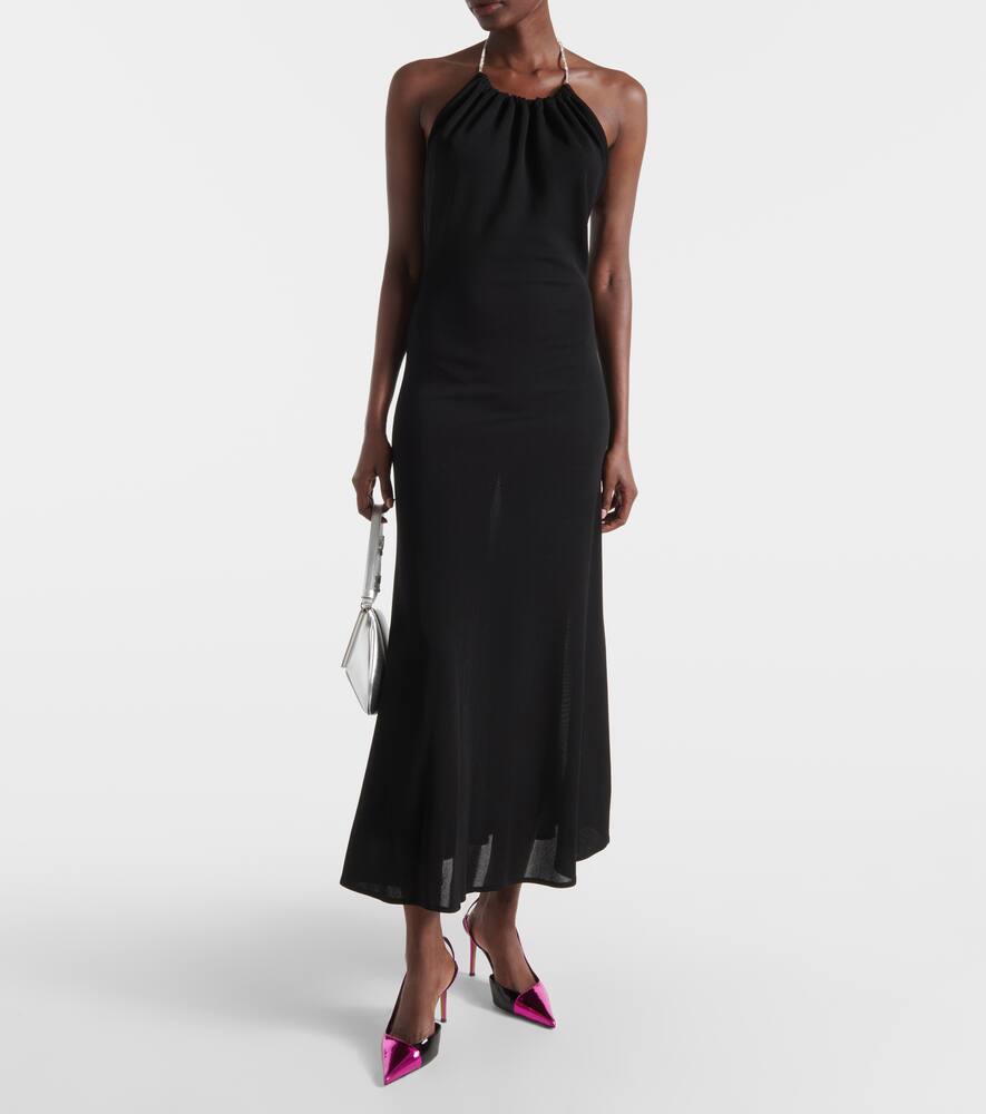 Alexandre Vauthier Metallic faux leather slingback pumps