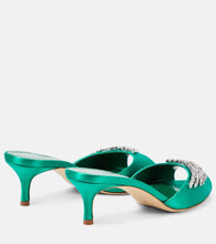 Manolo Blahnik Lumada 50 embellished satin mules
