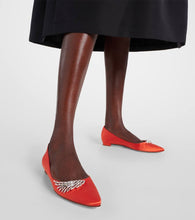 Manolo Blahnik Pluma embellished satin ballet flats