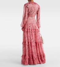 Etro Ruffled tiered paisley silk gown