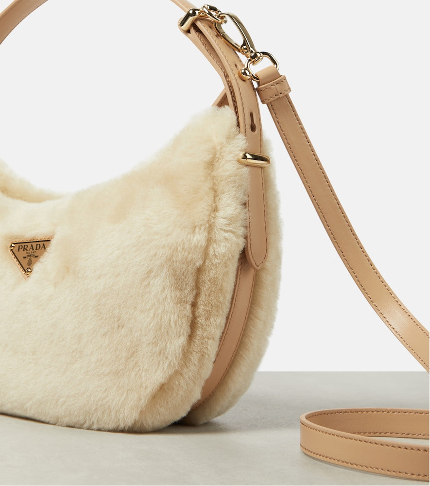 Prada Arqu√É¬© shearling shoulder bag