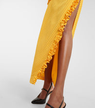 Alessandra Rich Polka-dot one-shoulder silk maxi dress