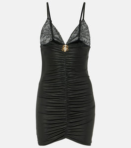 Alessandra Rich Laminated jersey minidress