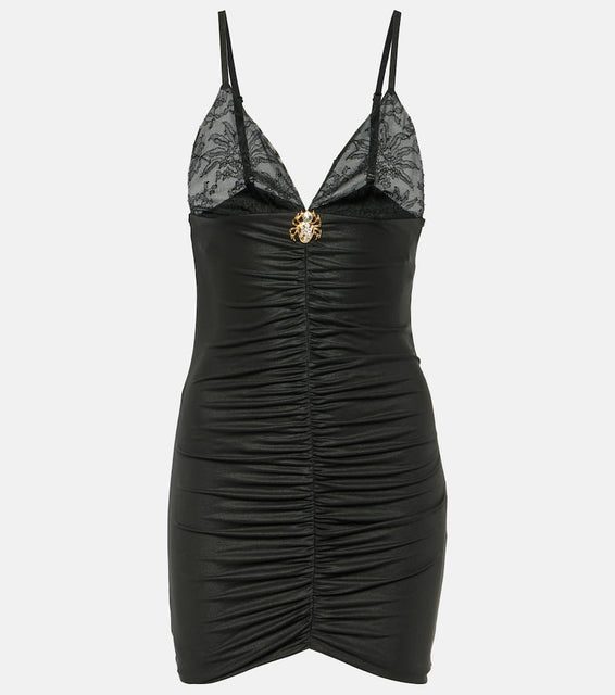 Alessandra Rich Laminated jersey minidress