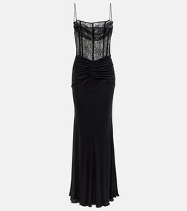 Alessandra Rich Laminated jersey maxi dress