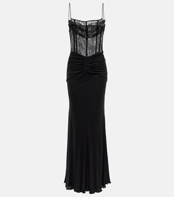 Alessandra Rich Laminated jersey maxi dress