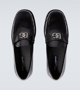 Dolce&Gabbana DG polished leather loafers