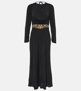 Rixo Elena embellished crêpe midi dress