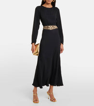 Rixo Elena embellished crêpe midi dress
