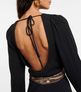 Rixo Elena embellished crêpe midi dress
