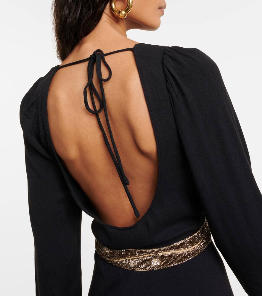 Rixo Elena embellished crêpe midi dress