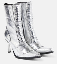 Vetements Metallic leather ankle boots