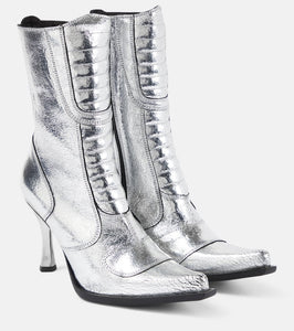 Vetements Metallic leather ankle boots