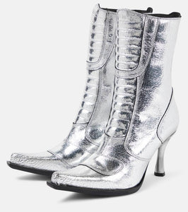 Vetements Metallic leather ankle boots