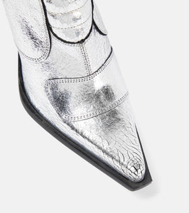 Vetements Metallic leather ankle boots