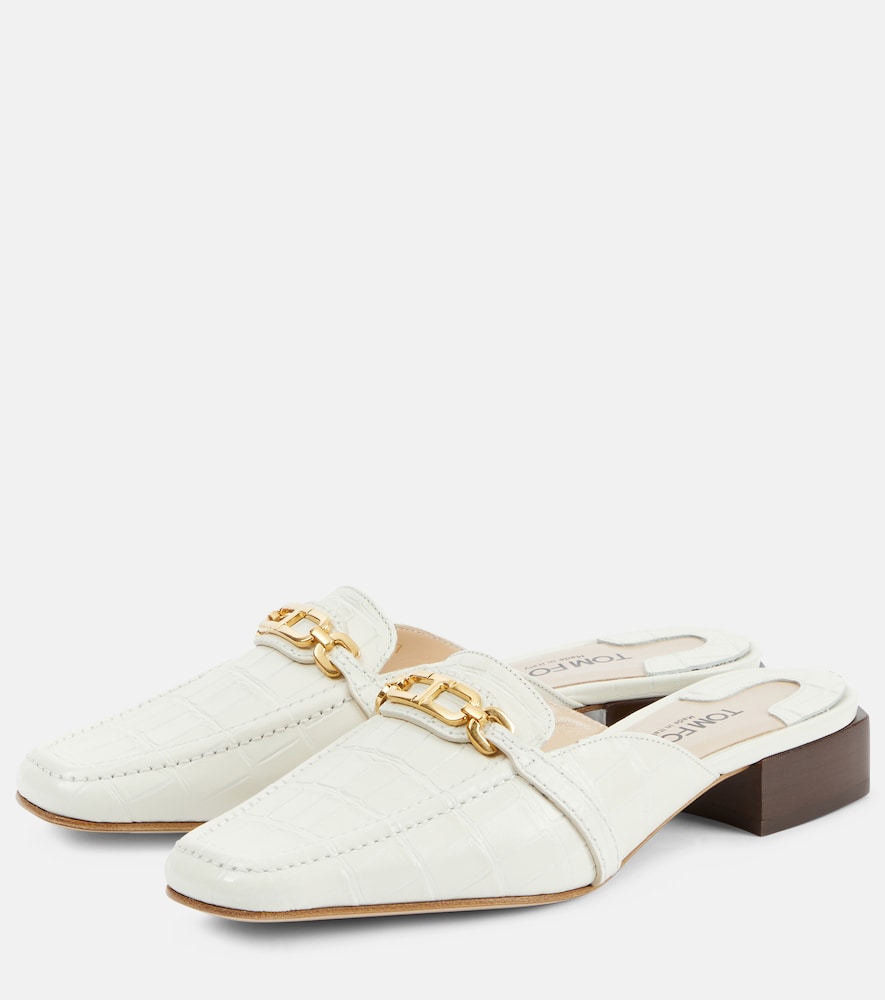 Tom Ford Whitney croc-effect leather mules