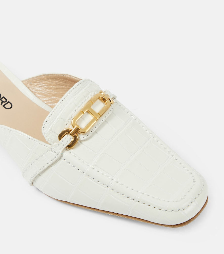Tom Ford Whitney croc-effect leather mules