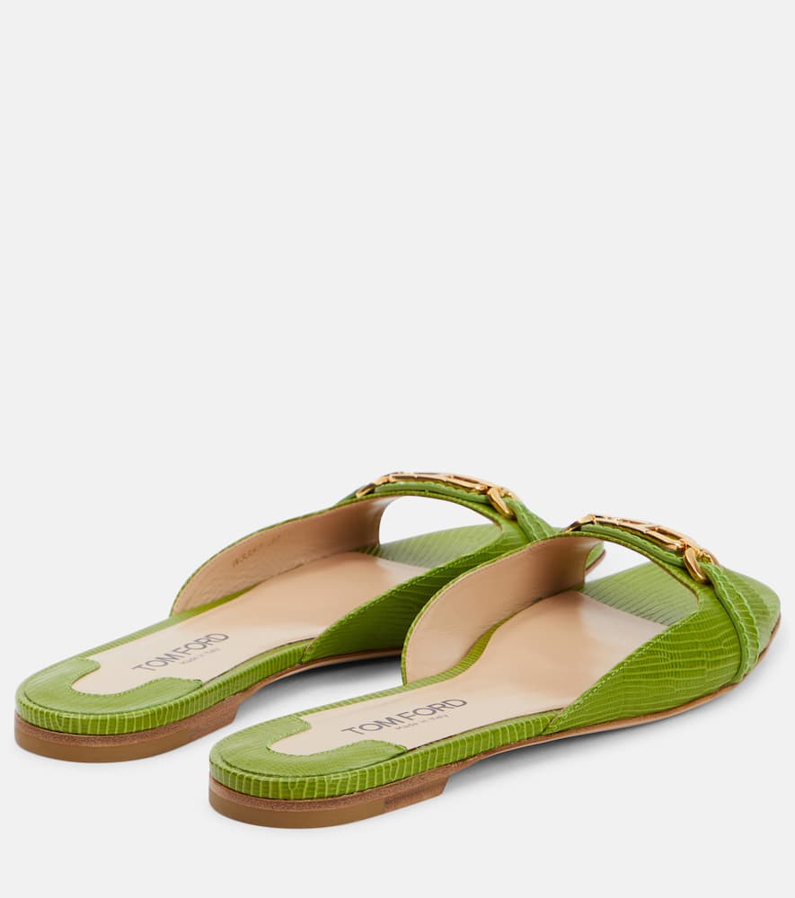 Tom Ford Whitney snake-effect leather slides