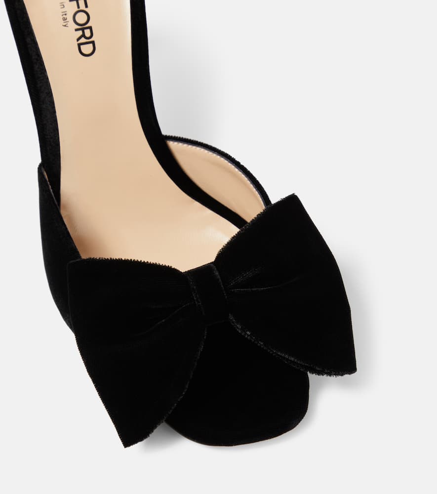 Tom Ford Brigitte 85 bow-detail velvet mule