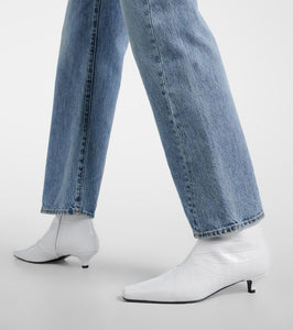 Toteme The Croco Slim leather ankle boots
