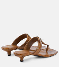Toteme The Belted croc-effect leather thong sandals