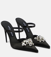 Dolce&Gabbana Crystal-embellished satin mules - Dolce&Gabbana 水晶装饰缎面穆勒鞋