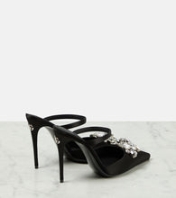 Dolce&Gabbana Crystal-embellished satin mules