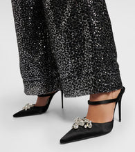 Dolce&Gabbana Crystal-embellished satin mules