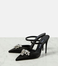 Dolce&Gabbana Crystal-embellished satin mules